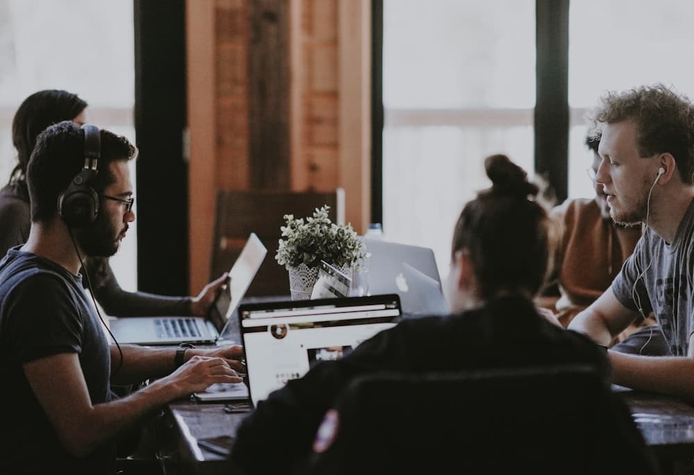 Team in a meeting