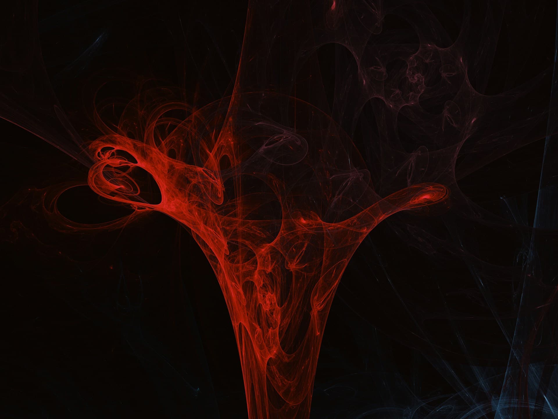 A red apparition against black