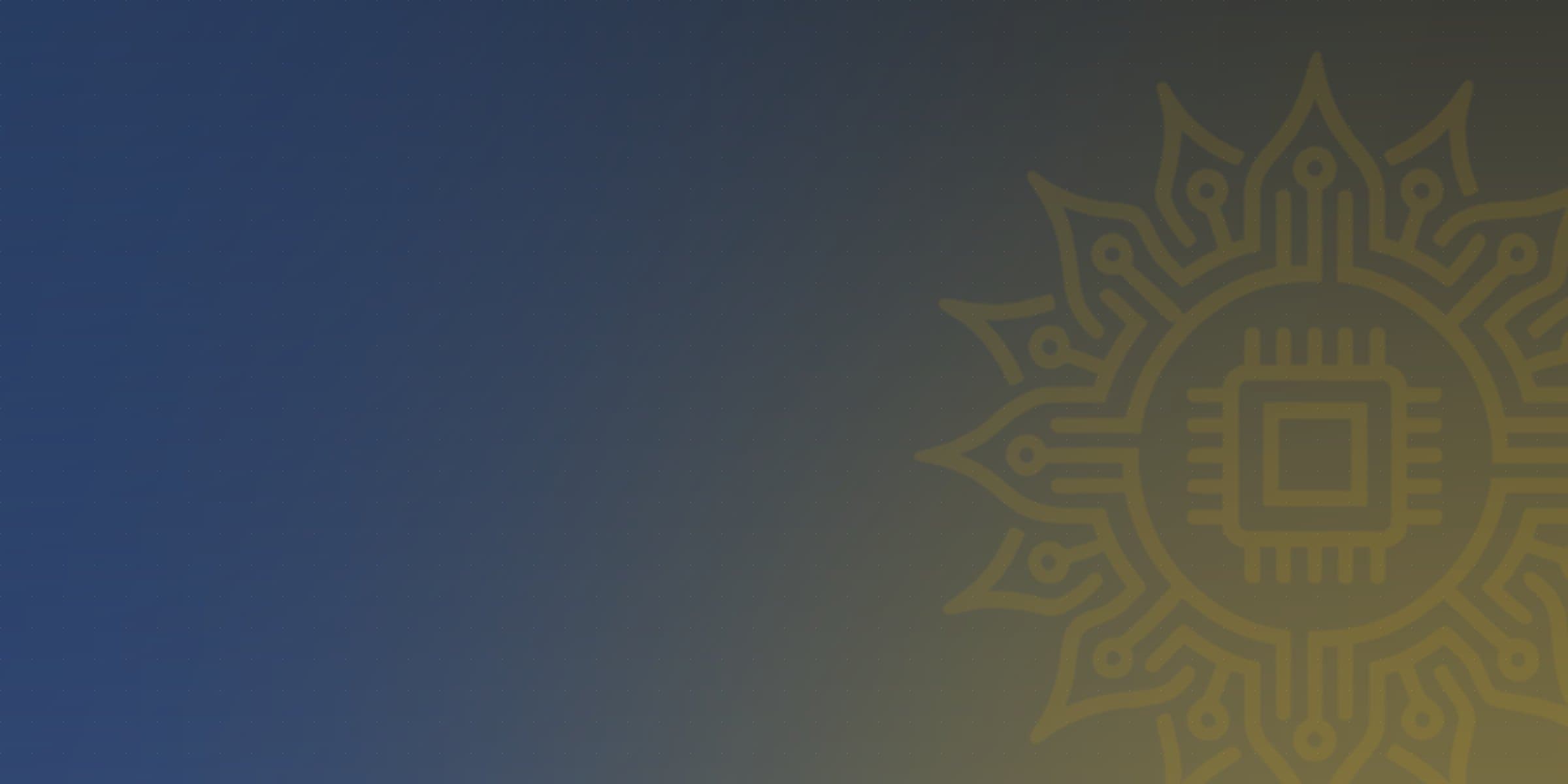 Deep navy background with the Kuaray Tech sun emblem in gold on the right